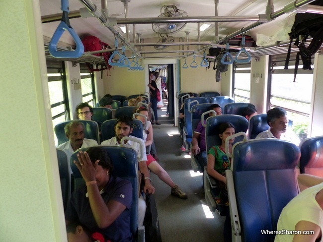 Second class on the train from Kandy to Nuwara Eliya where we sat