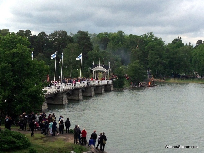 The first bonfire at Seurasaari Midsummer Bonfires