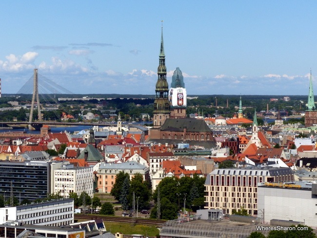 Academy of Science viewing platform views of the old town of riga