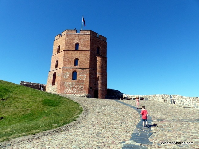 Walkimg up to Gediminas Tower.