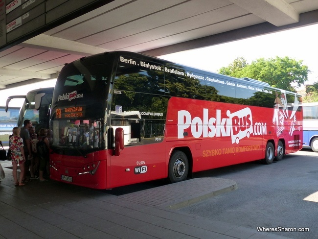 Our Polski bus from Vilnius to Warsaw