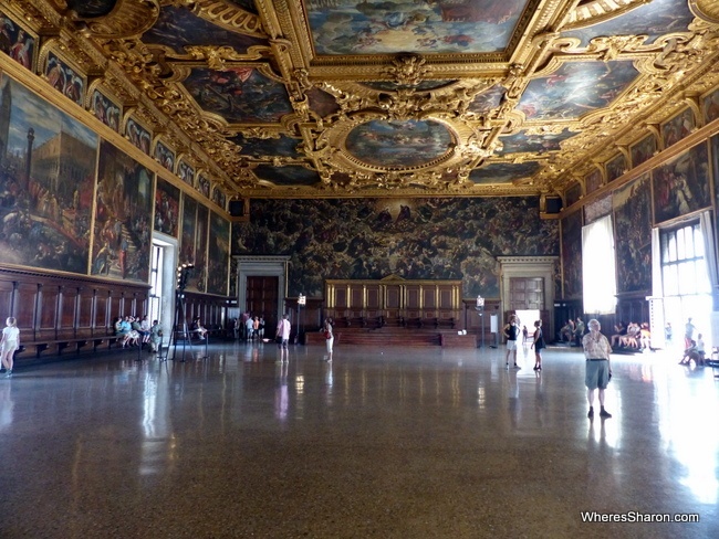 The Hall of the Grand Council in the Doge's Palace.