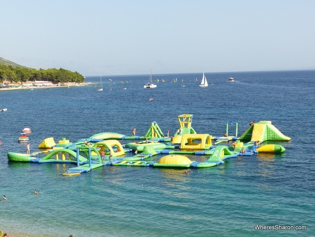 Inflatable water park brac