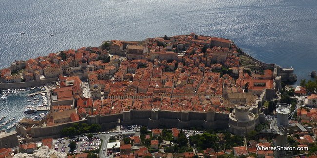 Dubrovnik old town from the cable car