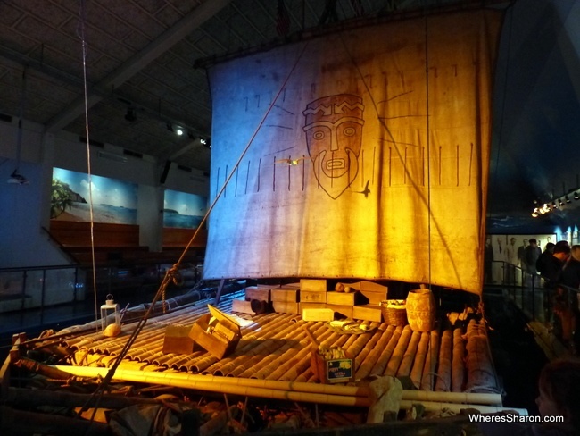 Thor Heyendahl's balsa wood ship, the Kon-Tiki in the musuem of the same name. 