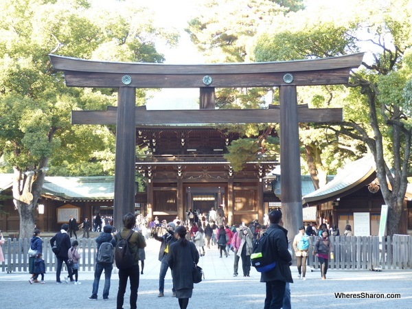 The entrance to the Meiji Shrine.
