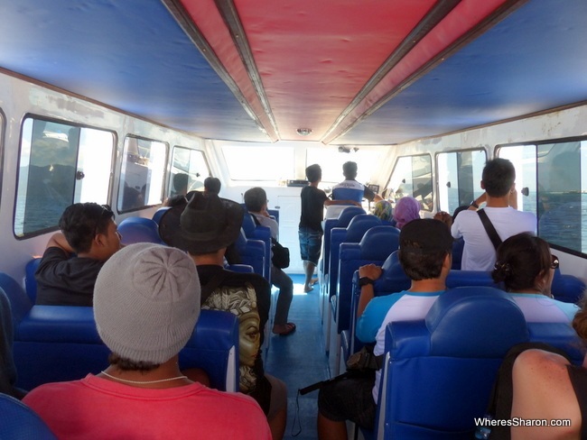 Inside Gili Islands fast boat