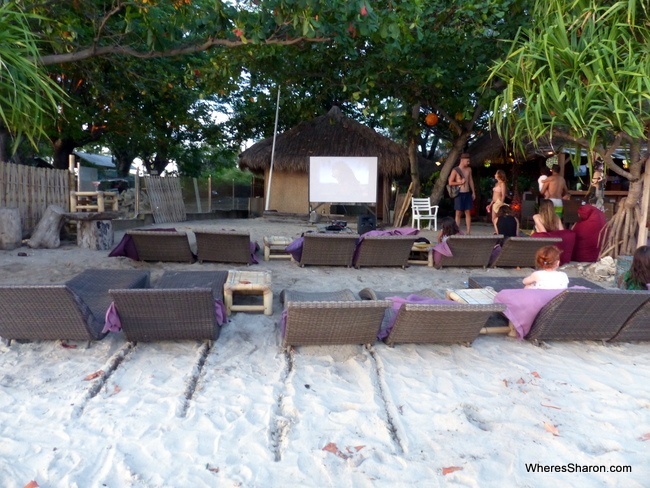 Beach CLub Gili Islands cinema