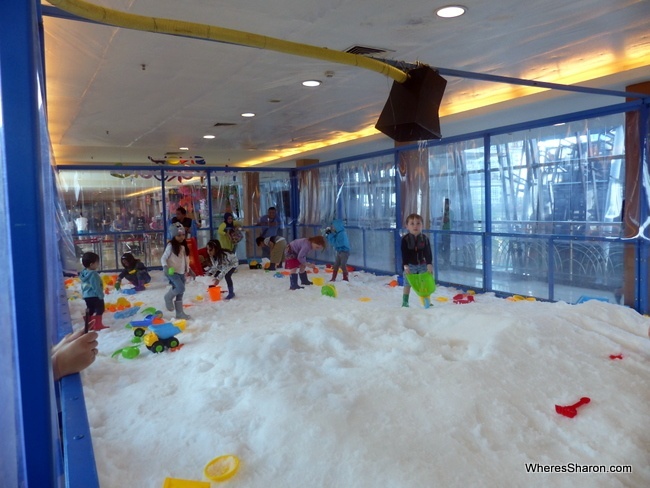 Digging in at the Snow Playground. 