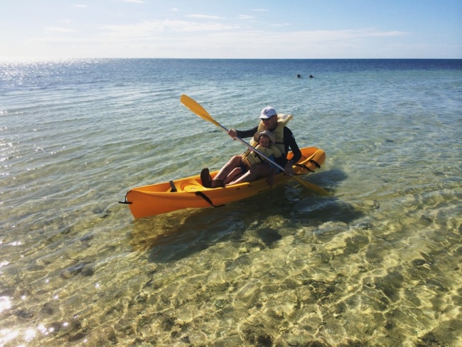 Kayaking at Savala Island best family island fiji