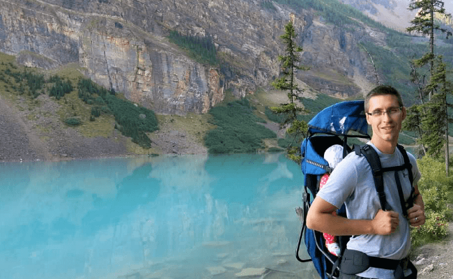 Lake Louise, Canada with baby