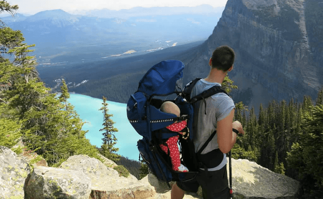 Big Beehive, Lake Louise, Canada with baby