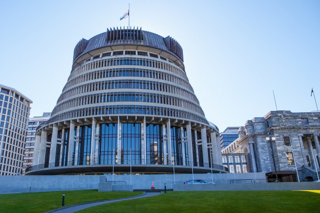 Wellington's famous Beehive building. 