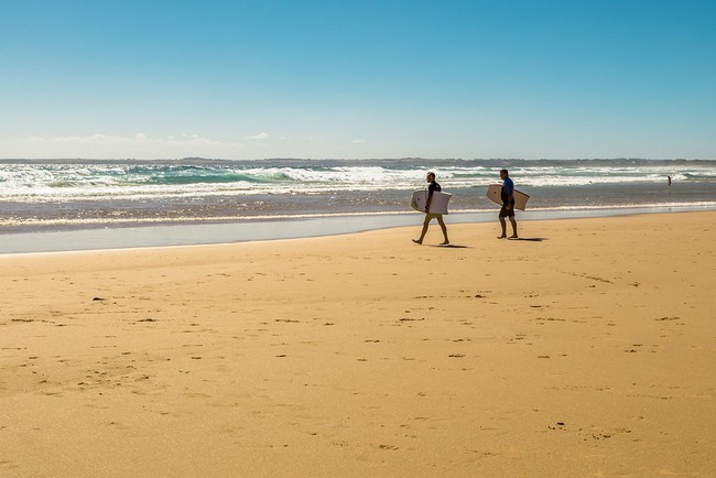 Surfing at Woolamai Beach