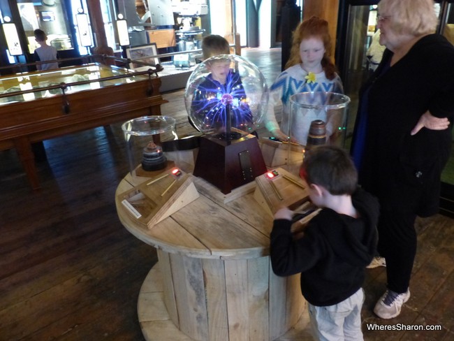 Experimenting with electricity in The Attic at the Wellington Museum.