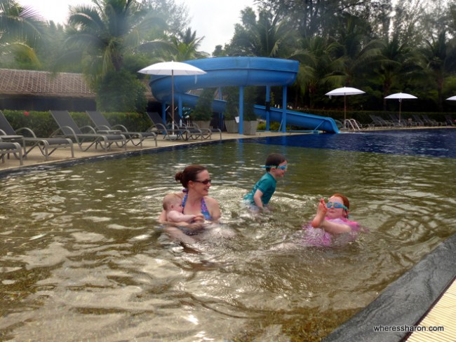 Playing in the pool - Baby J's first time!