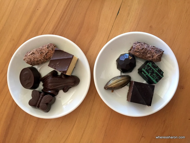 Chocolate tasting plates at House of Anvers