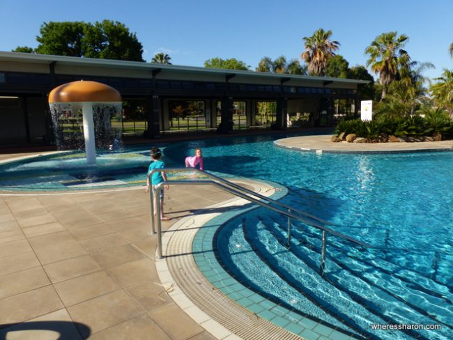 pool with indoor pool in background