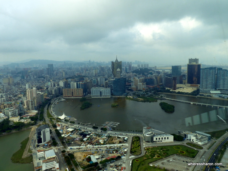 The view from the revolving restaurant in the Macau Tower. Even on a muggy and poor visibility day the views are still great. 