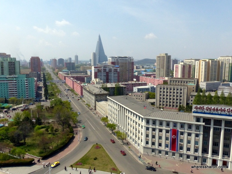 Pyongyang from above the Arch of Triumph