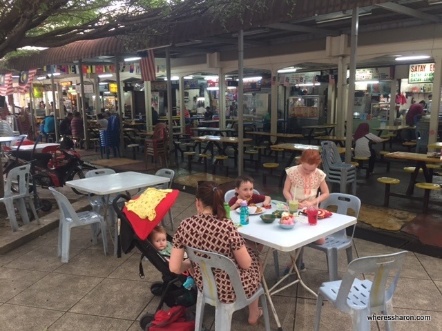 Eating at the Medan Selera Dato Tahwil Azar night market.